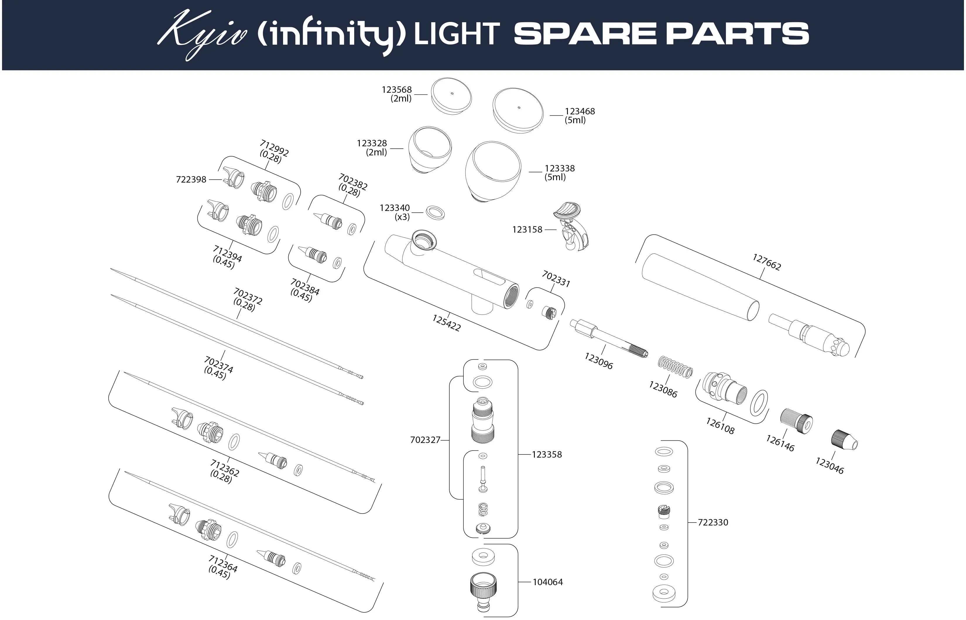 Harder-Steenbeck-Kyiv-Infinity-Dark-Light-airbrush-parts SprayGunner