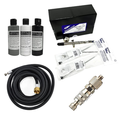 Badger Patriot 105 3in1 Airbrush Pro Starter Bundle with STYNYLREZ Primers