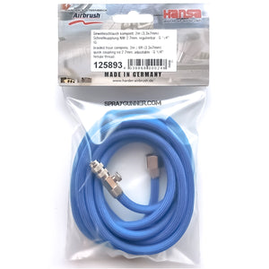 Braided Air Hose 6ft quick coupling-1/4" WITH AIR VALVE - SprayGunner