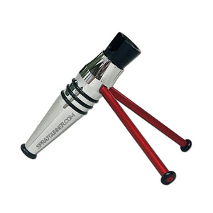 Harder and Steenbeck 2024 Airbrush Holder with a durable chrome and red design, providing a stable and convenient tool for securely holding airbrushes.