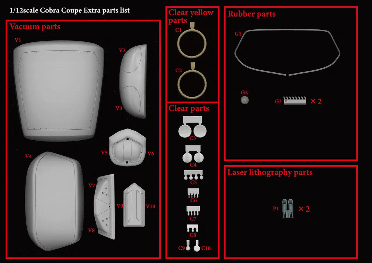 MODEL FACTORY HIRO: 1/12scale Fulldetail Kit : Cobra Coupe - SprayGunner