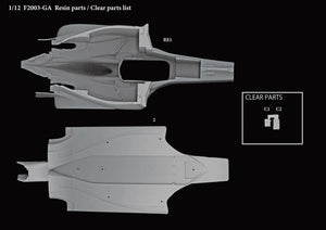 MODELO FACTORY HIRO: Kit de proporciones escala 1/12: F2003-GA