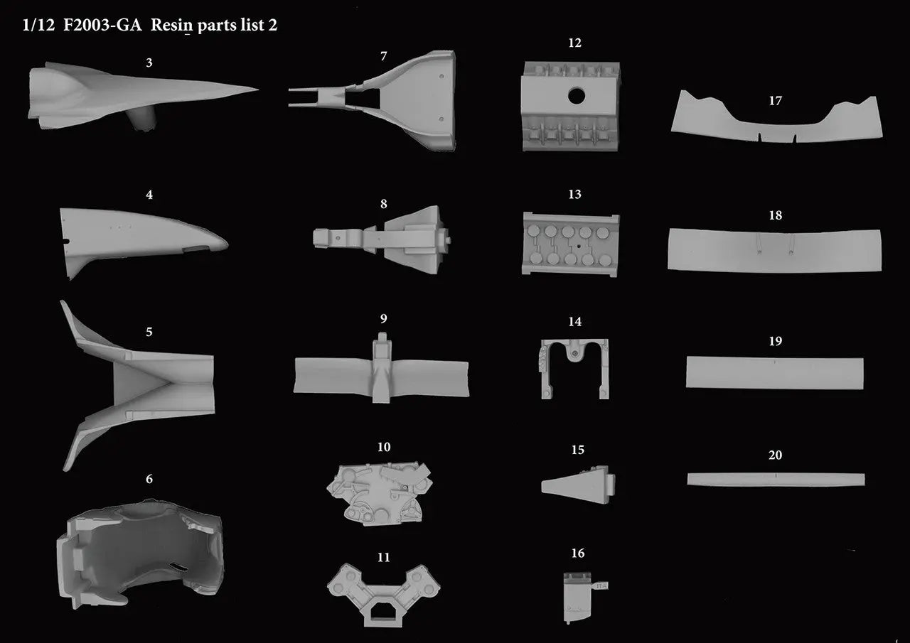 MODEL FACTORY HIRO: 1/12scale Proportion Kit : F2003-GA - SprayGunner