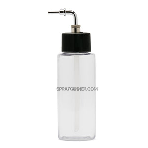 Iwata Crystal Clear Bottle 2 oz / 60 ml Cylinder With Side Feed Adaptor Cap Iwata