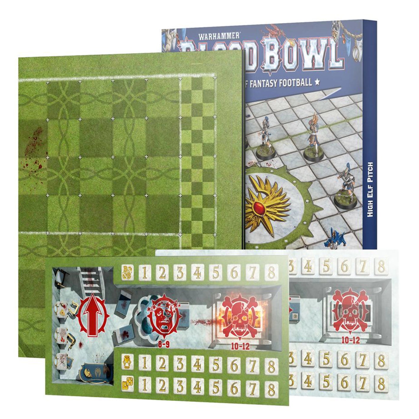 Warhammer Blood Bowl Fantasy Football – High Elf Pitch: Double-sided Pitch and Dugouts Set
