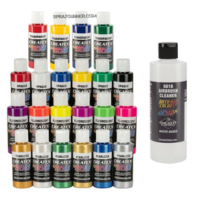 Createx Colors 2oz 22 Color Set with 8oz Cleaner - SprayGunner