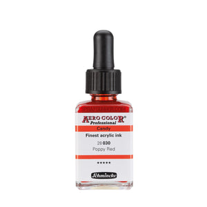 Schmincke AERO COLOR Professional Acrylic Ink Candy Color: Poppy Red 28 ml - SprayGunner