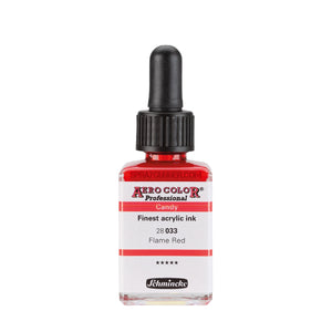 Schmincke AERO COLOR Professional Acrylic Ink Candy Color: Flame Red 28 ml - SprayGunner
