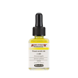 Schmincke AERO COLOR Professional Acrylic Ink: Lemon Yellow 28 ml - SprayGunner