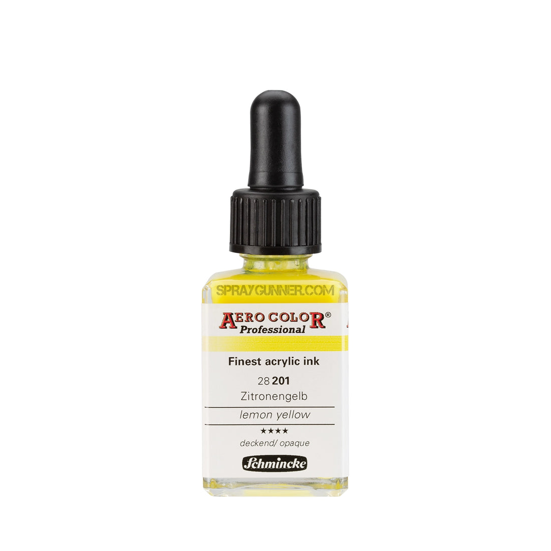 Schmincke AERO COLOR Professional Acrylic Ink: Lemon Yellow 28 ml - SprayGunner