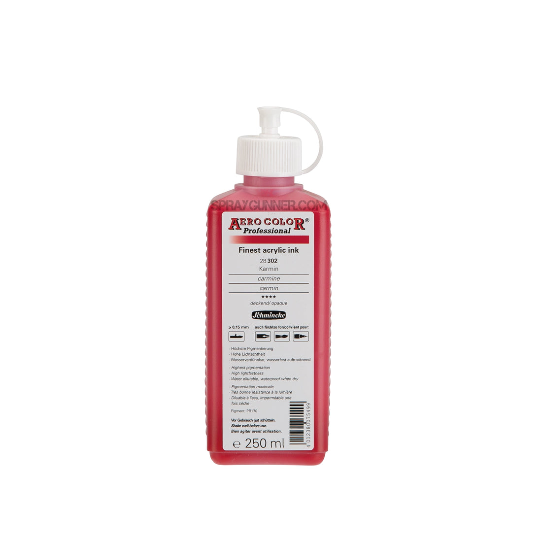 Schmincke AERO COLOR Professional Acrylic Ink: Carmine 250 ml - SprayGunner