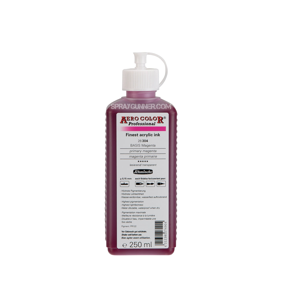 Schmincke AERO COLOR Professional Acrylic Ink: Primary Magenta 250 ml - SprayGunner