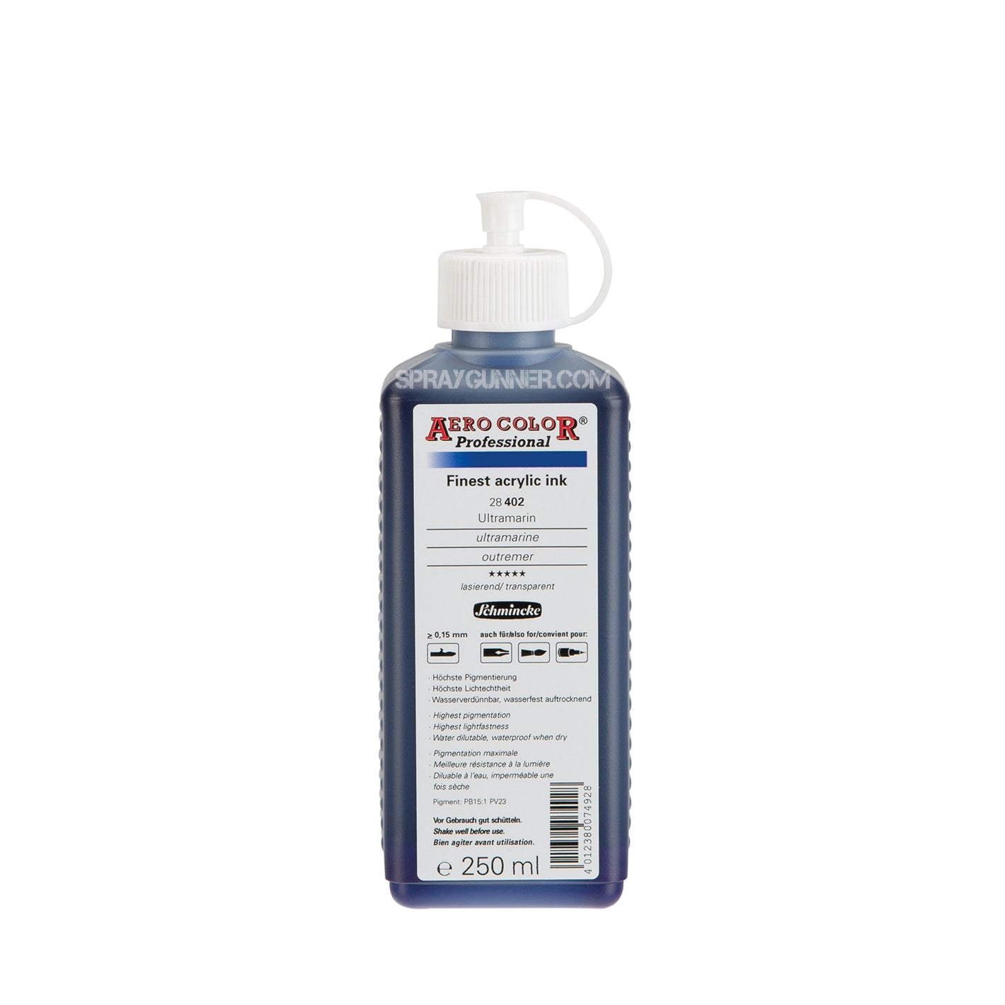 Schmincke AERO COLOR Professional Acrylic Ink: Ultramarine 250 ml