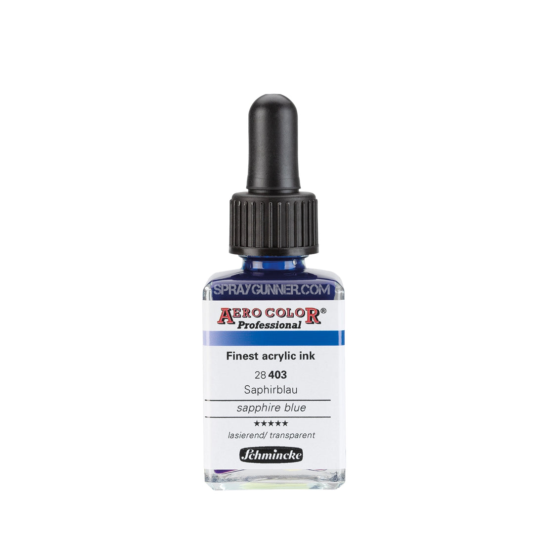 Schmincke AERO COLOR Professional Acrylic Ink: Sapphire Blue 28 ml - SprayGunner