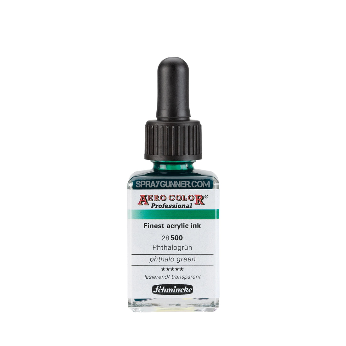Schmincke AERO COLOR Professional Acrylic Ink: Phthalo Green 28 ml - SprayGunner