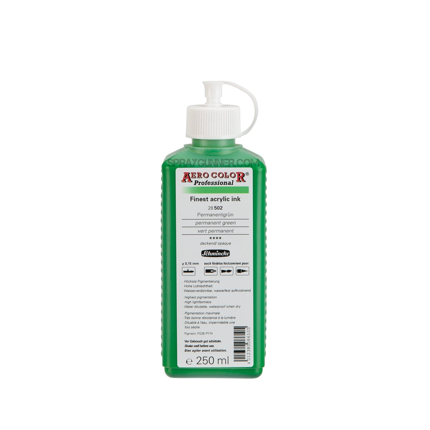 Schmincke AERO COLOR Professional Acrylic Ink: Permanent Green 250 ml