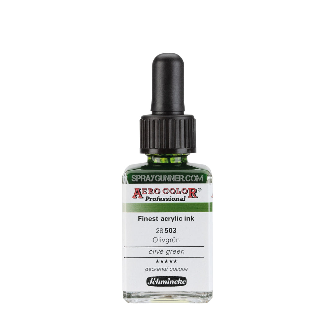 Schmincke AERO COLOR Professional Acrylic Ink: Olive Green 28 ml - SprayGunner