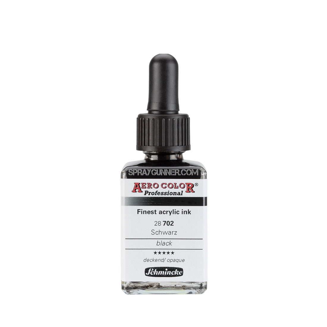 Schmincke AERO COLOR Professional Acrylic Ink: Black 28 ml - SprayGunner