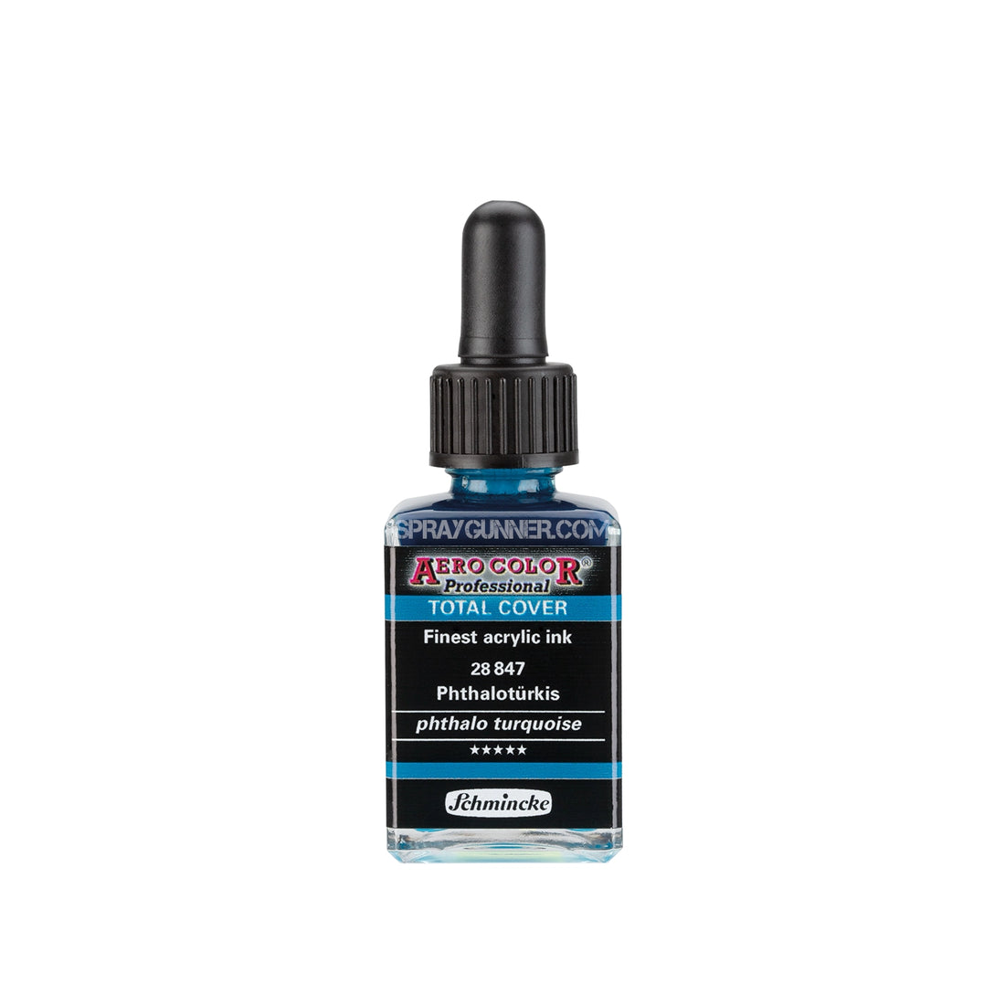 Schmincke AERO COLOR Professional Acrylic Ink Total Cover: Phthalo Turquoise 28 ml - SprayGunner