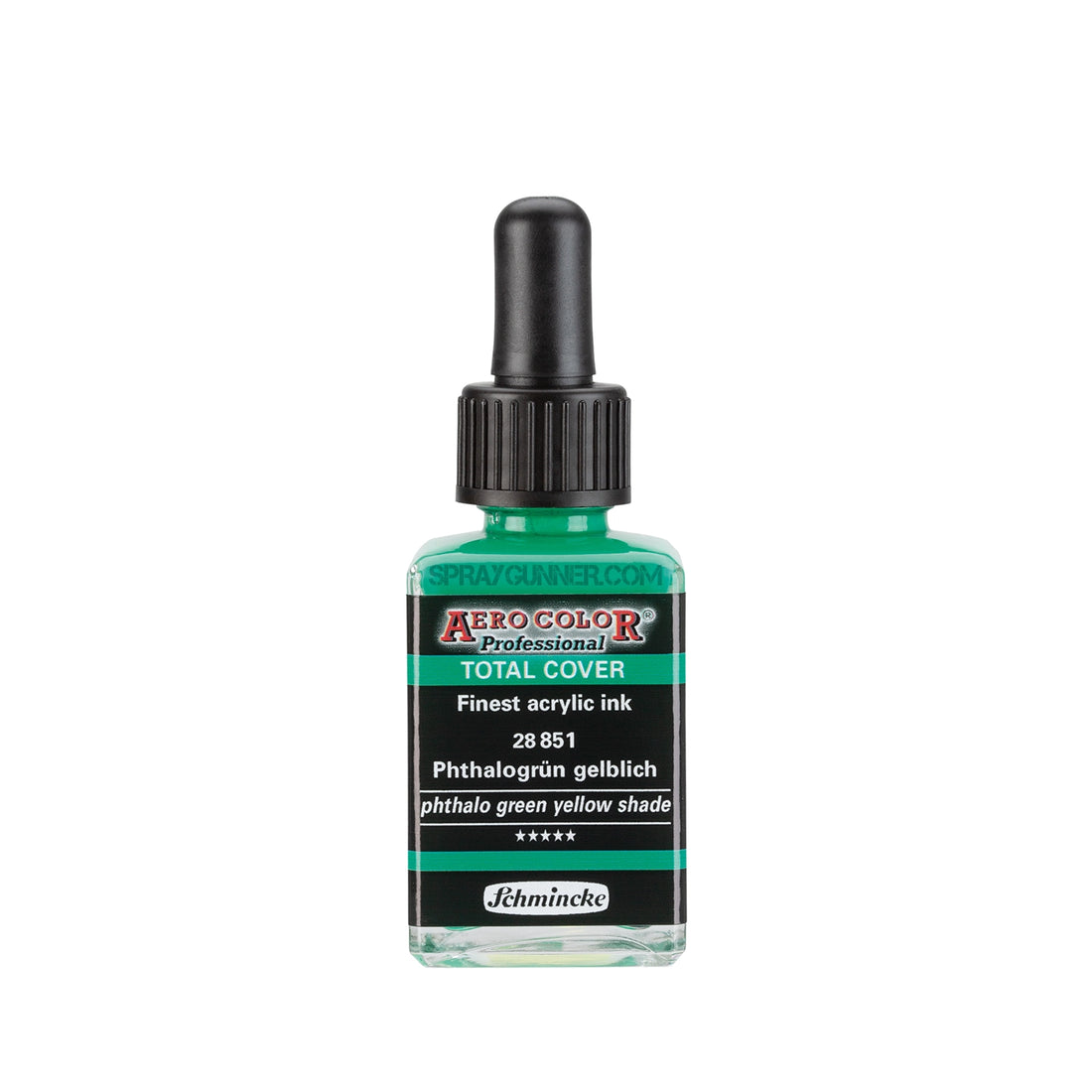 Schmincke AERO COLOR Professional Acrylic Ink Total Cover: Phthalo Green Yellow 28 ml - SprayGunner