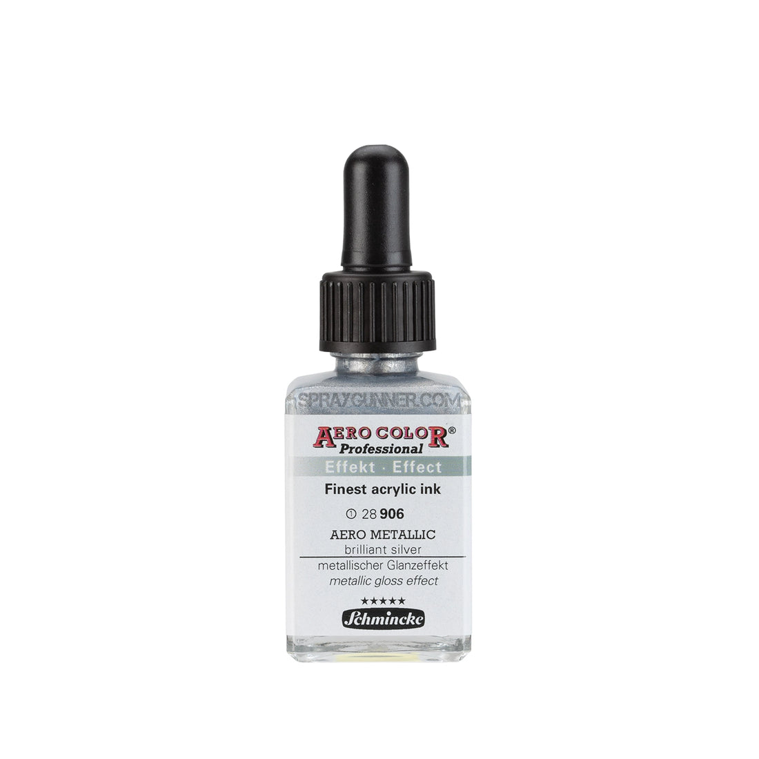 Schmincke AERO COLOR Professional Acrylic Ink Aero Metallic: Brilliant Silver 28 ml - SprayGunner