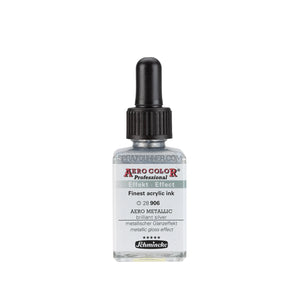 Schmincke AERO COLOR Professional Acrylic Ink Aero Metallic: Brilliant Silver 28 ml