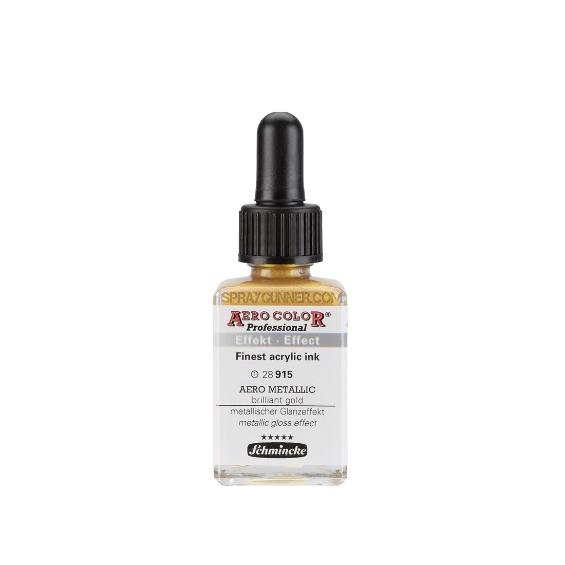 Schmincke AERO COLOR Professional Acrylic Ink Aero Metallic: Brilliant Gold 28 ml - SprayGunner