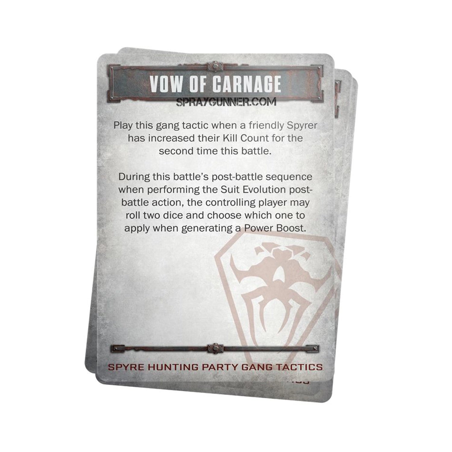 Warhammer 40k NECROMUNDA: Spyre Hunting Party Gang Tactics Cards - SprayGunner