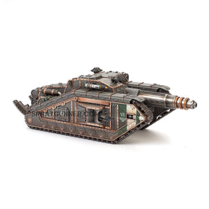 For tabletop wargaming, the scale model kit for the Warhammer Horus Heresy: Solar Auxilia Valdor Tank Destroyer includes a strongly armored anti-vehicle tank.