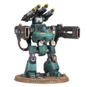 Warhammer Horus Heresy: Legiones Astartes Deredeo Dreadnought Boreas model kit featuring heavy missile launchers and detailed armor plating. Ideal for tabletop wargaming in the 31st Millennium.