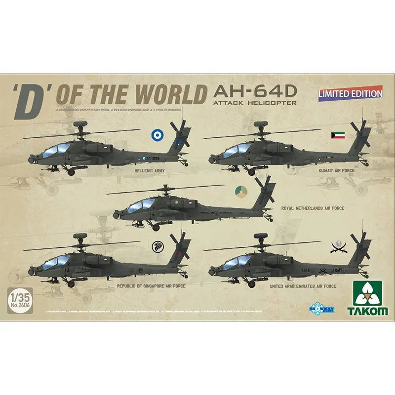 1/35 D" Of the World AH-64D Kampfhubschrauber (Limited Edition) Modellbausatz