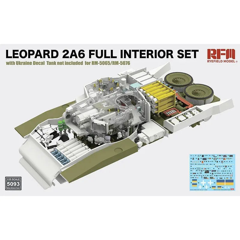 RFM 1/35 Leopard 2A6 Full Interior Set with Ukraine Decals (for RFM5065 & RFM5076) Model Kit - SprayGunner