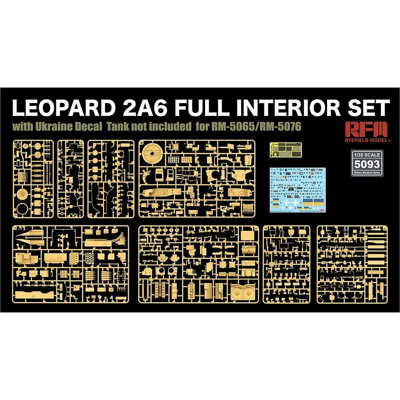 RFM 1/35 Leopard 2A6 Full Interior Set with Ukraine Decals (for RFM5065 & RFM5076) Model Kit - SprayGunner