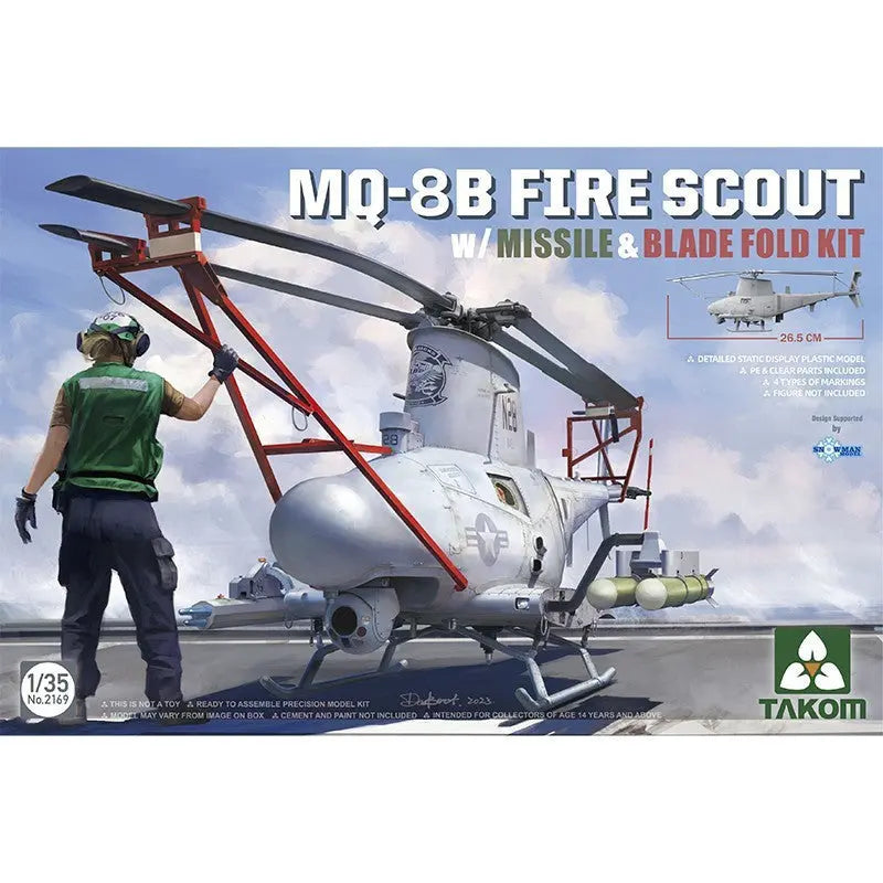 TAKOM 1/35 MQ-8B Fire Scout with Missile & Blade Fold Kit Model Kit - SprayGunner