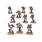 Collector's art cards, decals, and intricately crafted models are all included in the Warhammer 40k Champions of Slaanesh Emperor's Children Army Set.