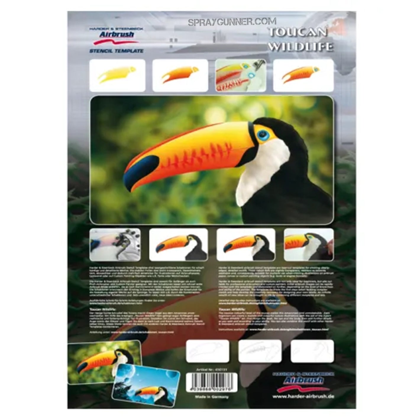 Harder and Steenbeck Airbrushing stencil set "Toucan Wildlife" - SprayGunner