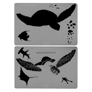 Harder and Steenbeck Airbrushing stencil set "Turtle Sealife" - SprayGunner