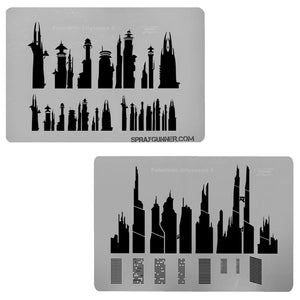 Harder and Steenbeck Airbrushing stencil "Futuristic cityscape" - SprayGunner