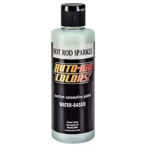 Createx Auto-Air Colors Hot Rod Sparkle Green 4505 airbrush paint in 4oz bottle, discontinued limited stock, water-based for custom automotive use.