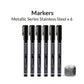 GAAHLERI Metallic Series Markers X6 Stainless Steel