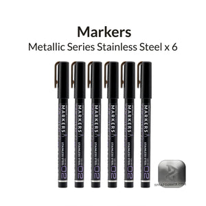 GAAHLERI Metallic Series Markers X6 Stainless Steel