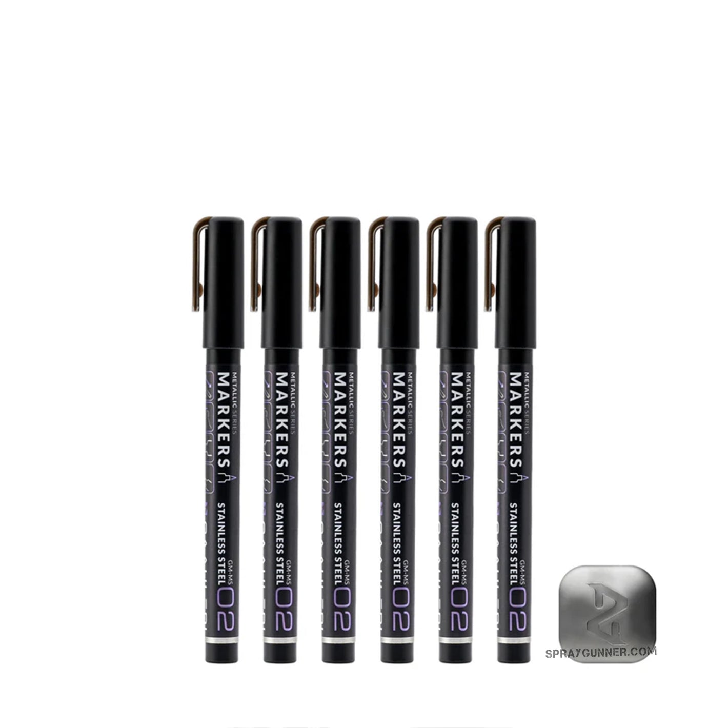 GAAHLERI Metallic Series Markers X6 Stainless Steel