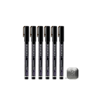 GAAHLERI Metallic Series Markers X6 Stainless Steel