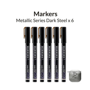 GAAHLERI Metallic Series Markers X6 Dark Steel