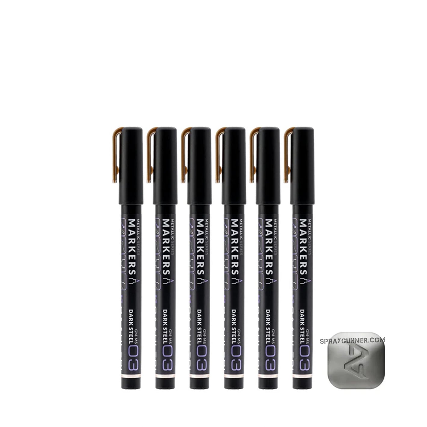 GAAHLERI Metallic Series Markers X6 Dark Steel