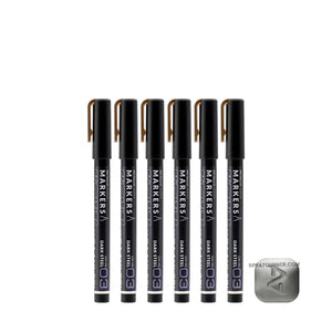 GAAHLERI Metallic Series Markers X6 Dark Steel