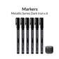 GAAHLERI Metallic Series Markers X6 Dark Iron