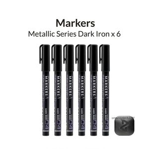 GAAHLERI Metallic Series Markers X6 Dark Iron