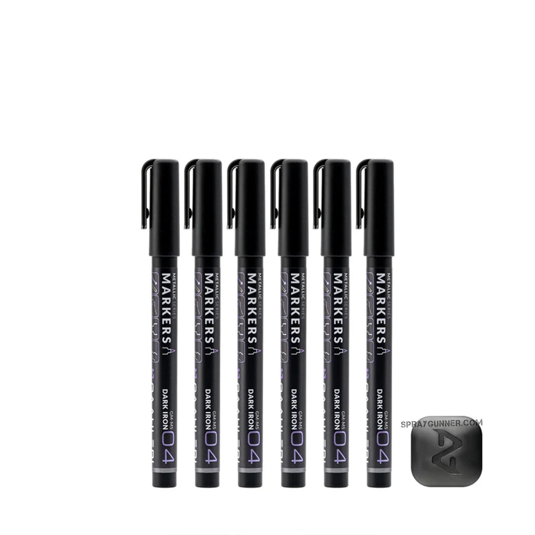 GAAHLERI Metallic Series Markers X6 Dark Iron - SprayGunner