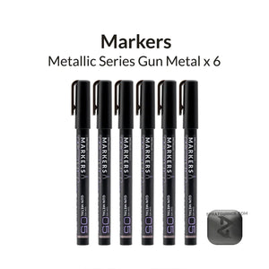 GAAHLERI Metallic Series Markers X6 Gun Metal